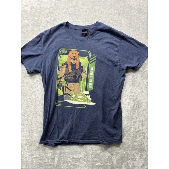 BCA Bear Soldier Graphic T-Shirt Size Large Bear Green Arsenal - Picture 1 of 5